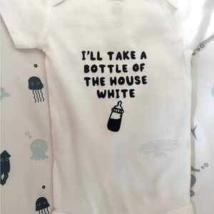 I’ll have a bottle of house white baby onesie 3/6 month new